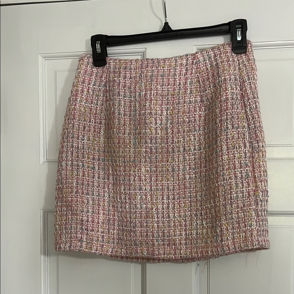 Pink Lily Pink and White Mini Pencil Skirt